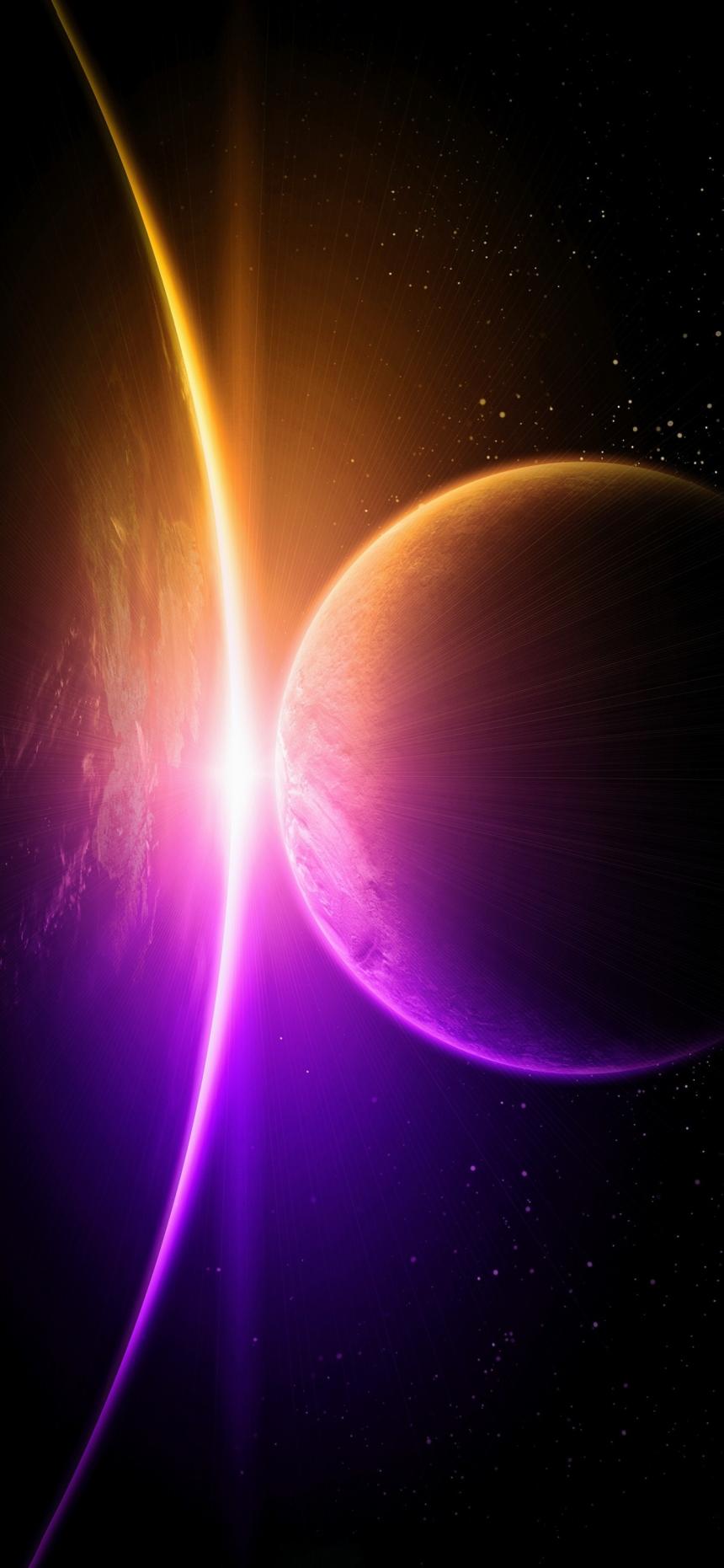 Neon Cosmic Eclipse Wallpaper