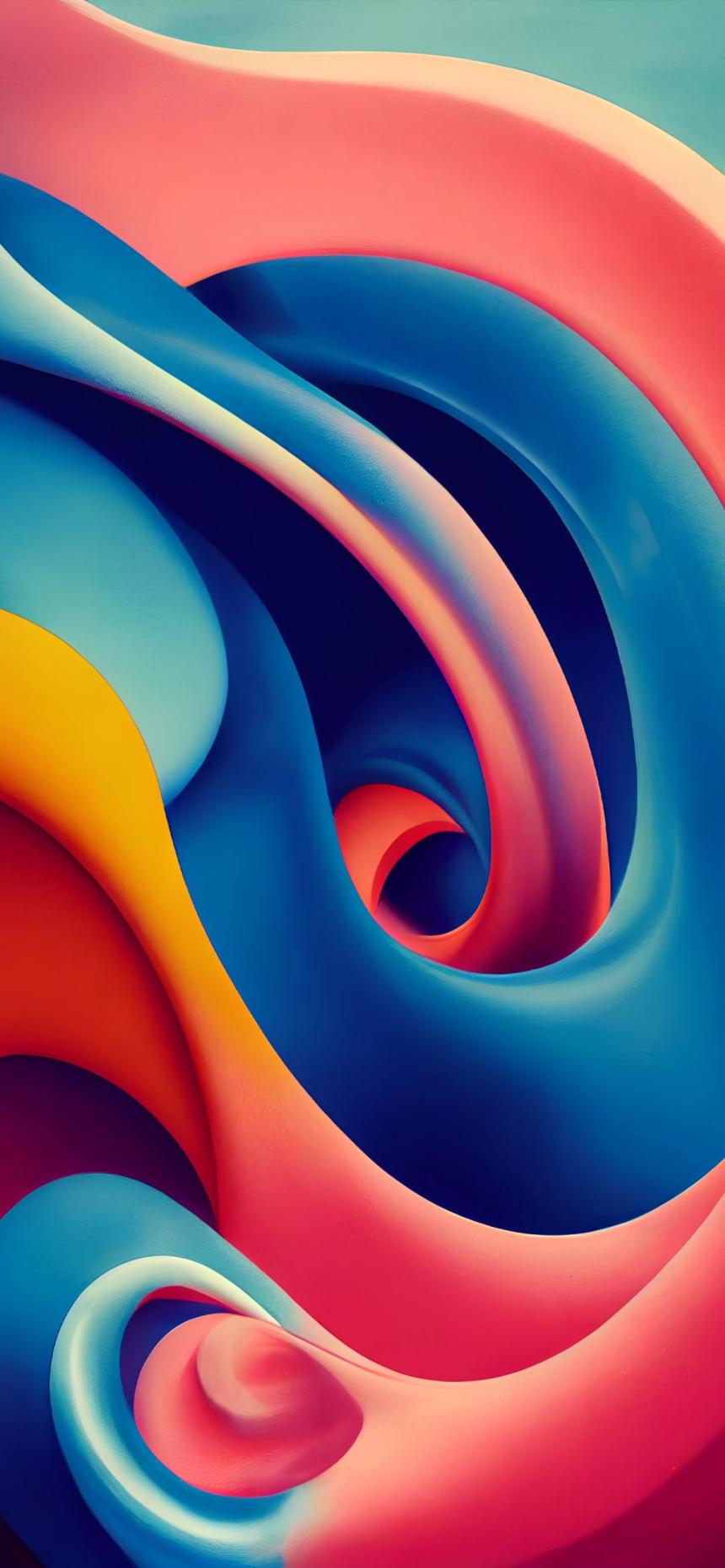 Colorful Abstract Fluid Waves Wallpaper