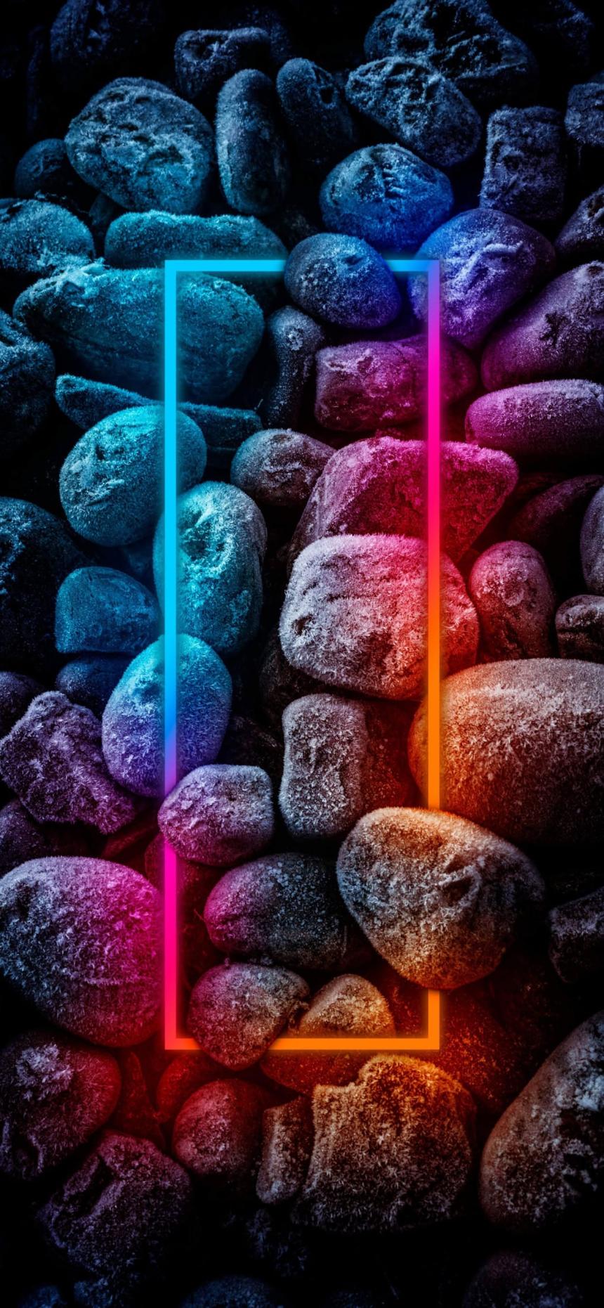 Neon Frame Stone Wallpaper