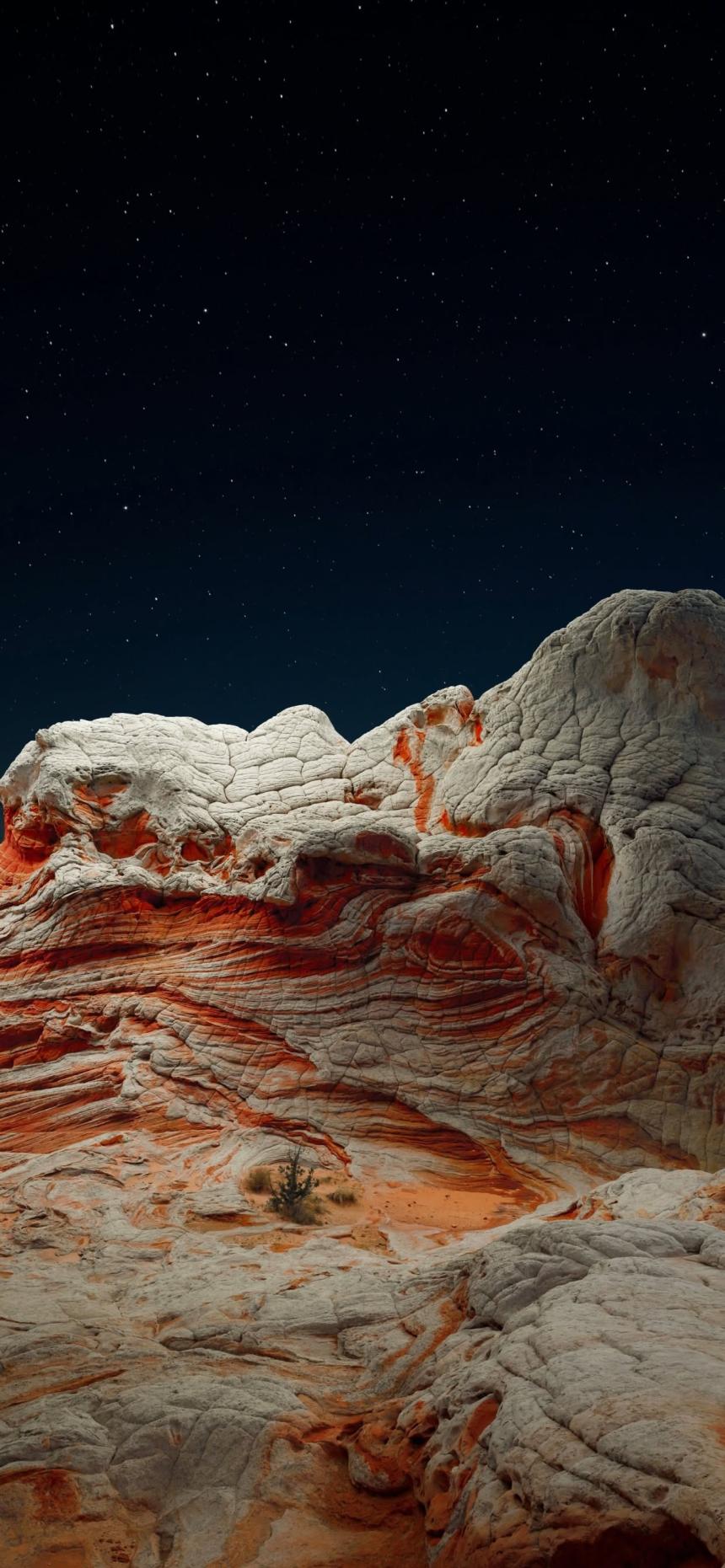 Desert Rock Formations Night Wallpaper