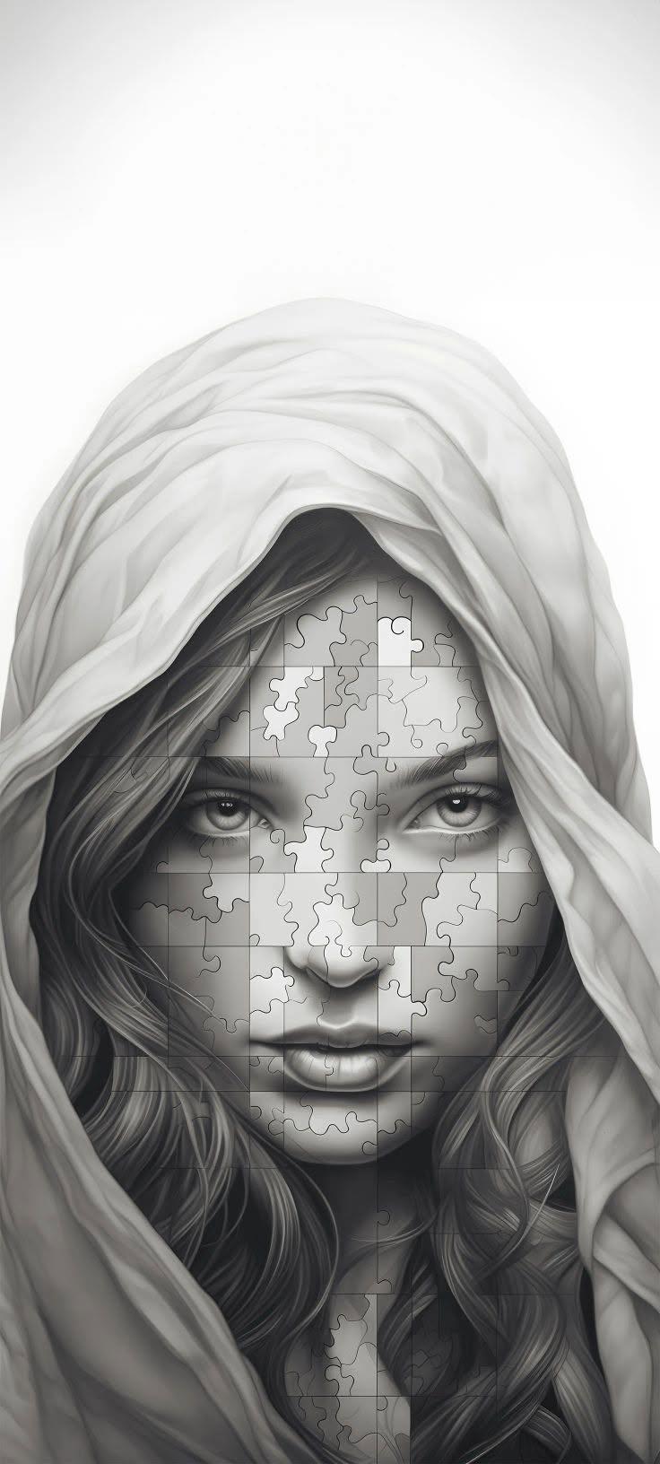 Puzzle Face Portrait Wallpaper