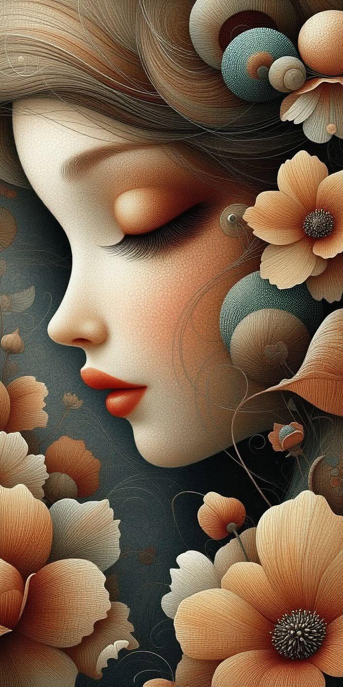 Elegant Floral Woman Wallpaper 🌸✨