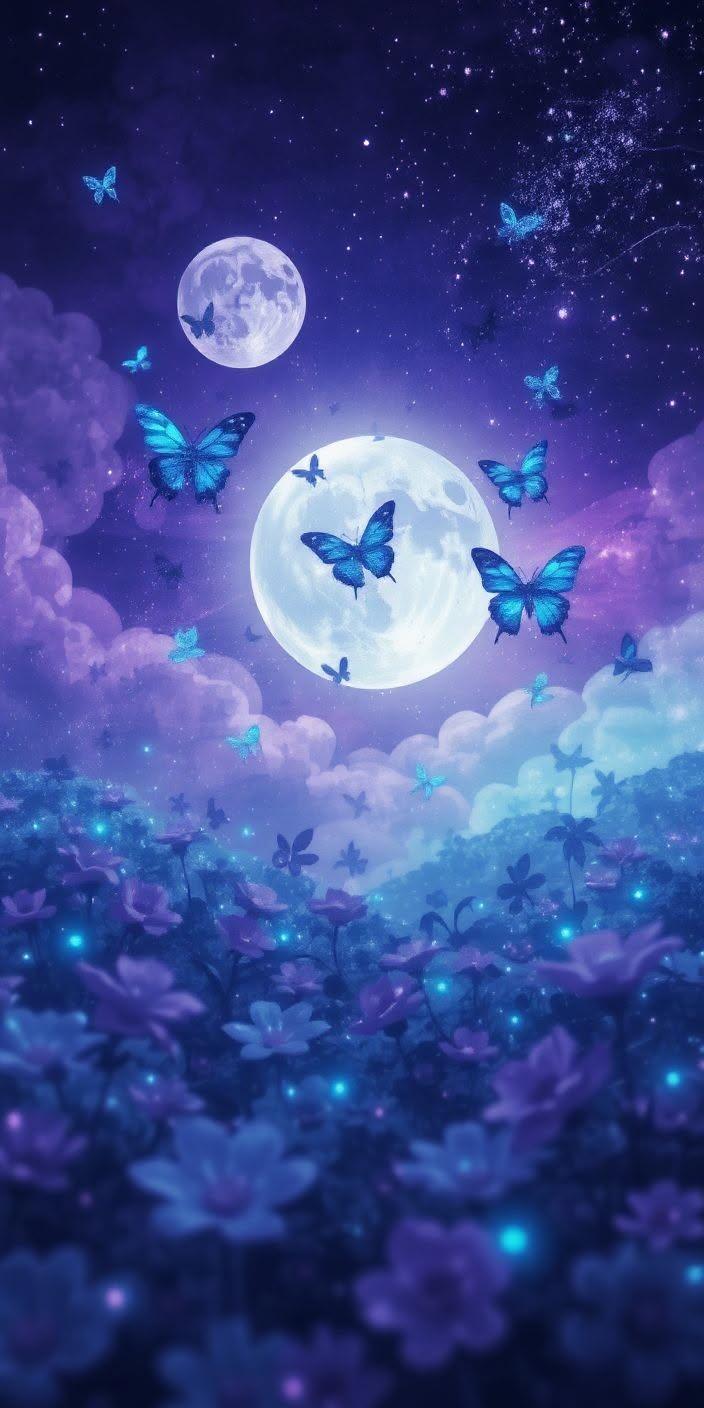 Moonlit Butterfly Dream Wallpaper 🌙🦋