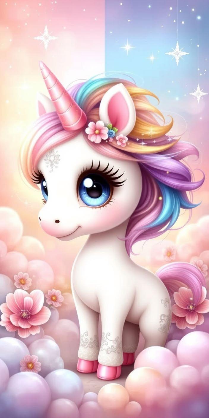Cute Rainbow Unicorn Wallpaper 🦄🌈