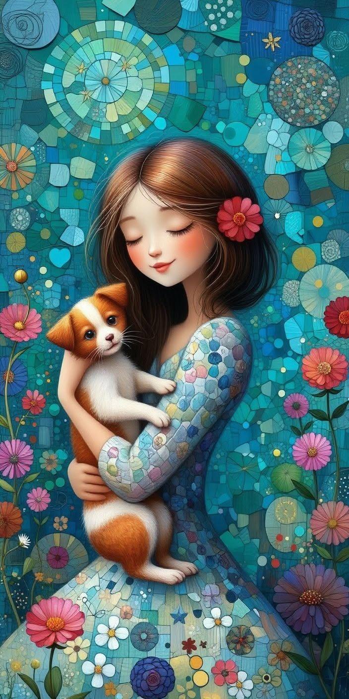 Girl Holding Puppy Wallpaper