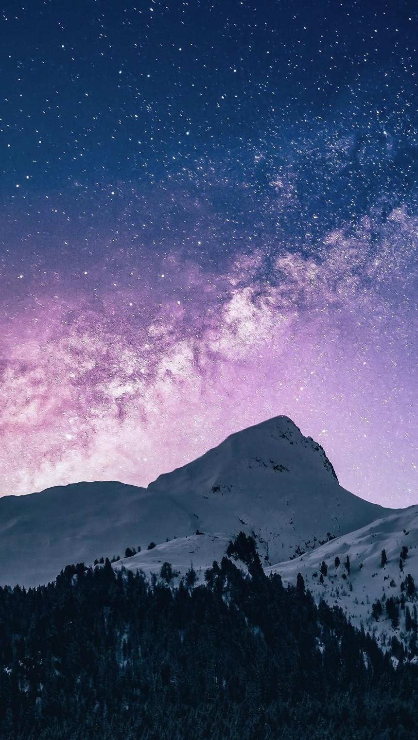 Milky Way Mountain Night Wallpaper