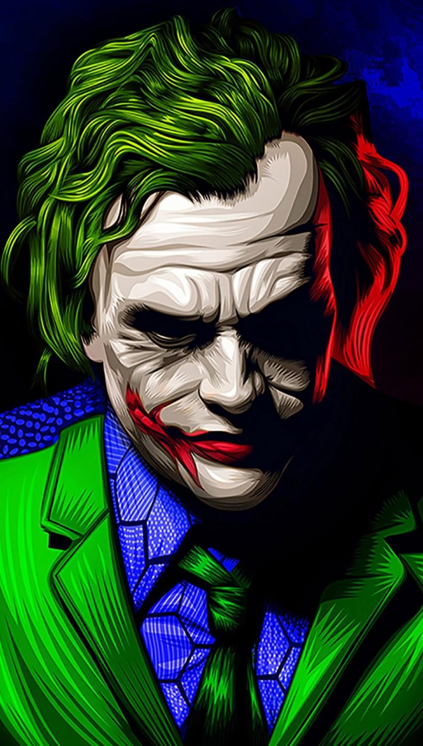 Neon Joker Art Wallpaper