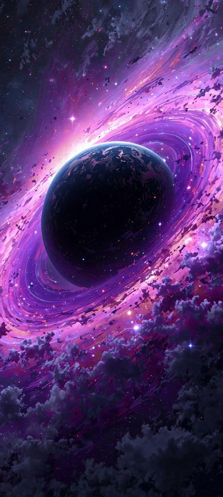 Purple Cosmic Planet Wallpaper