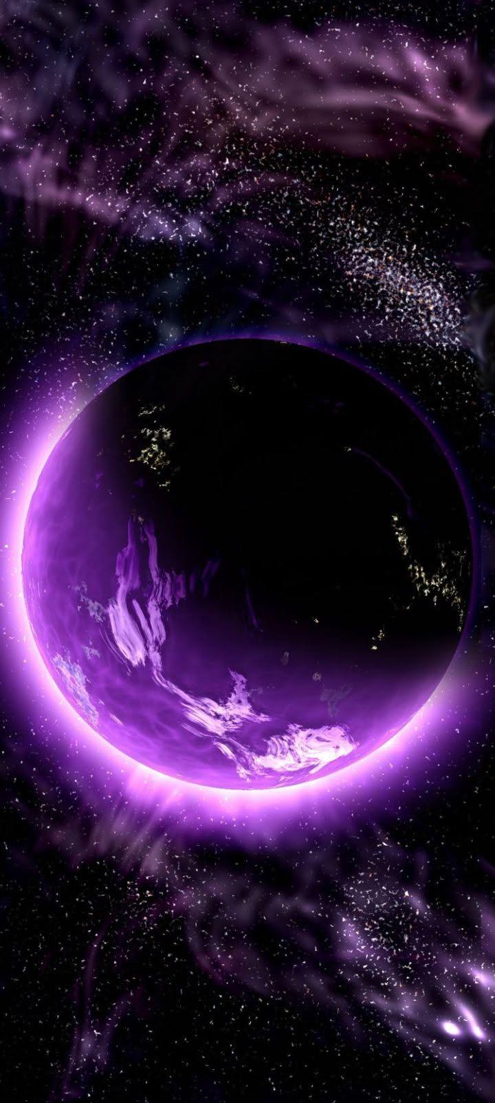 Purple Planet Space Wallpaper