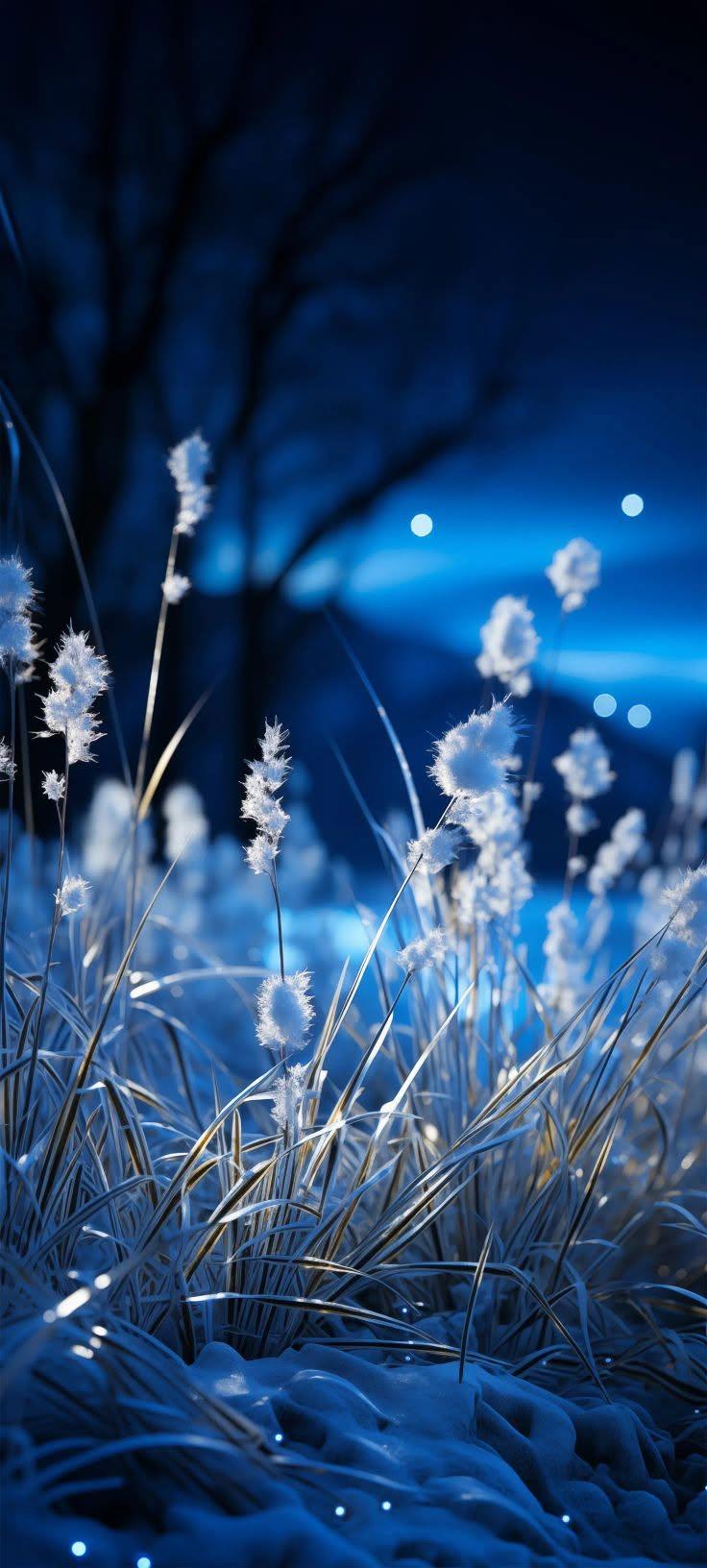 Winter Frost Meadow Wallpaper