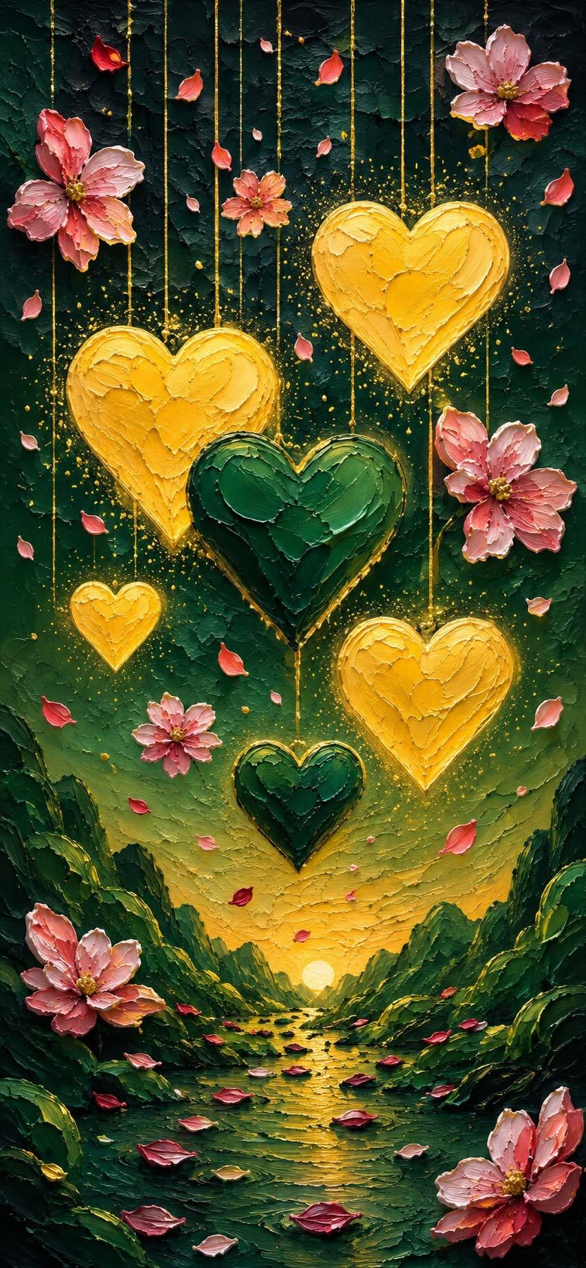 Hanging Hearts Valley Wallpaper