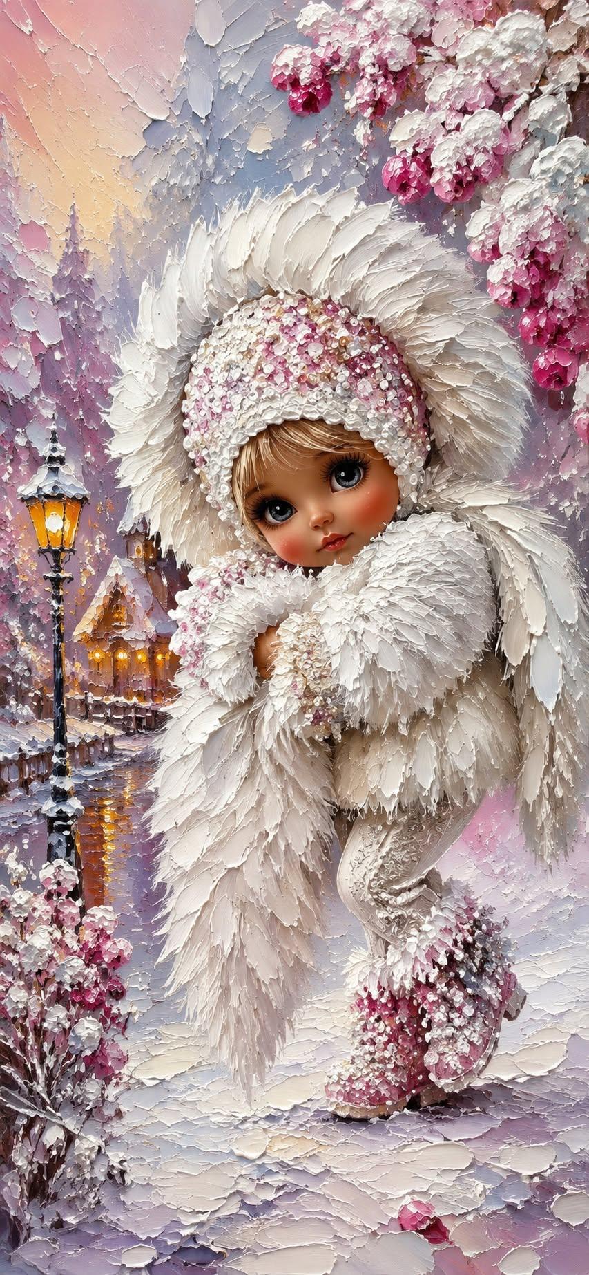 Enchanted Pastel Snow Wallpaper