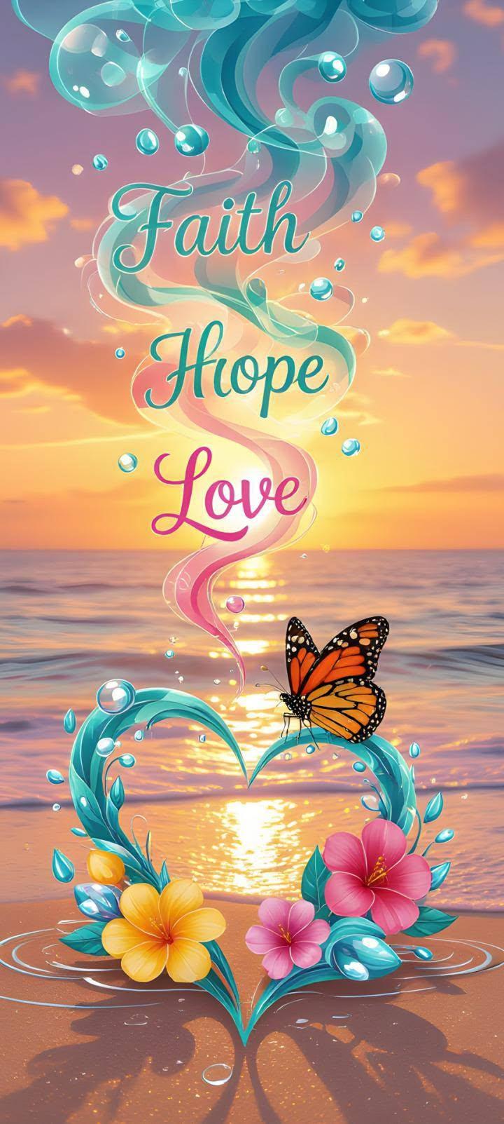 Inspirational Faith Hope Love Beach Wallpaper