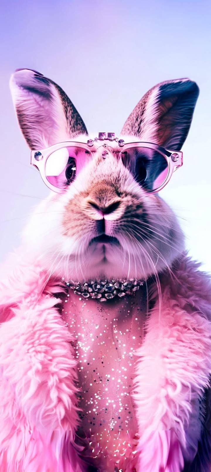 Cute Pink Bunny Wallpaper