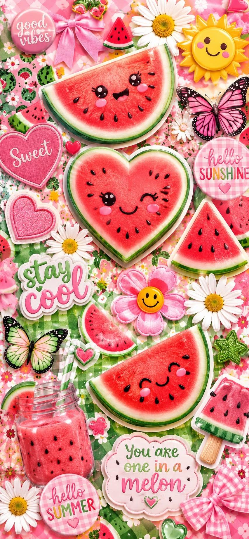 Cute Watermelon Summer Wallpaper