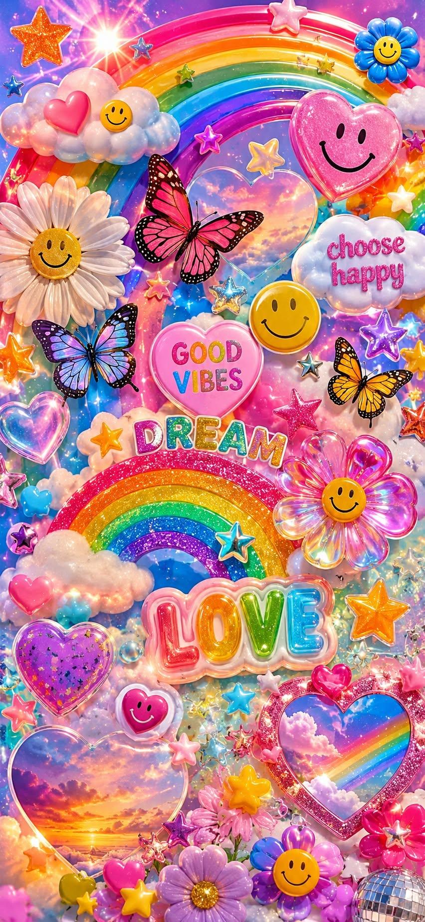 Rainbow Happy Wallpaper