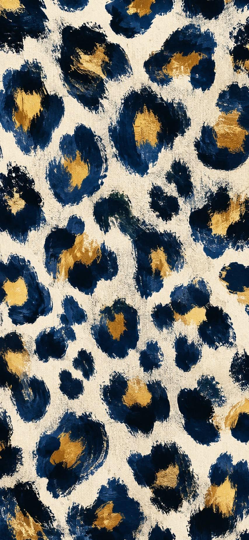 Blue Leopard Print Wallpaper