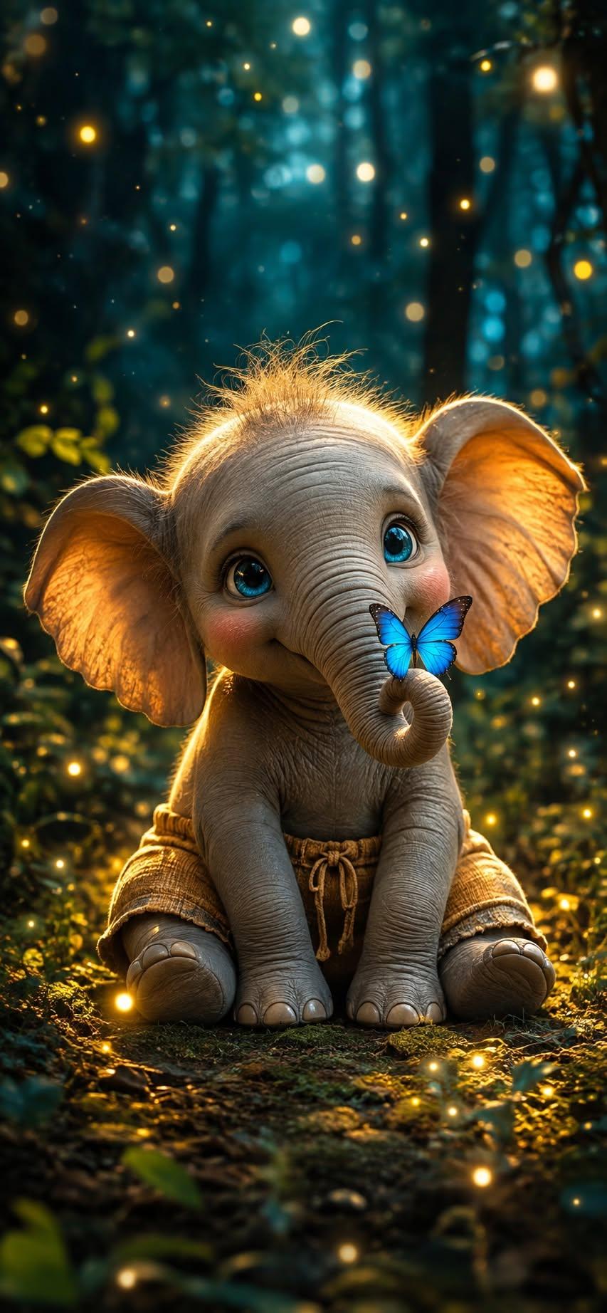 Cute Baby Elephant Wallpaper