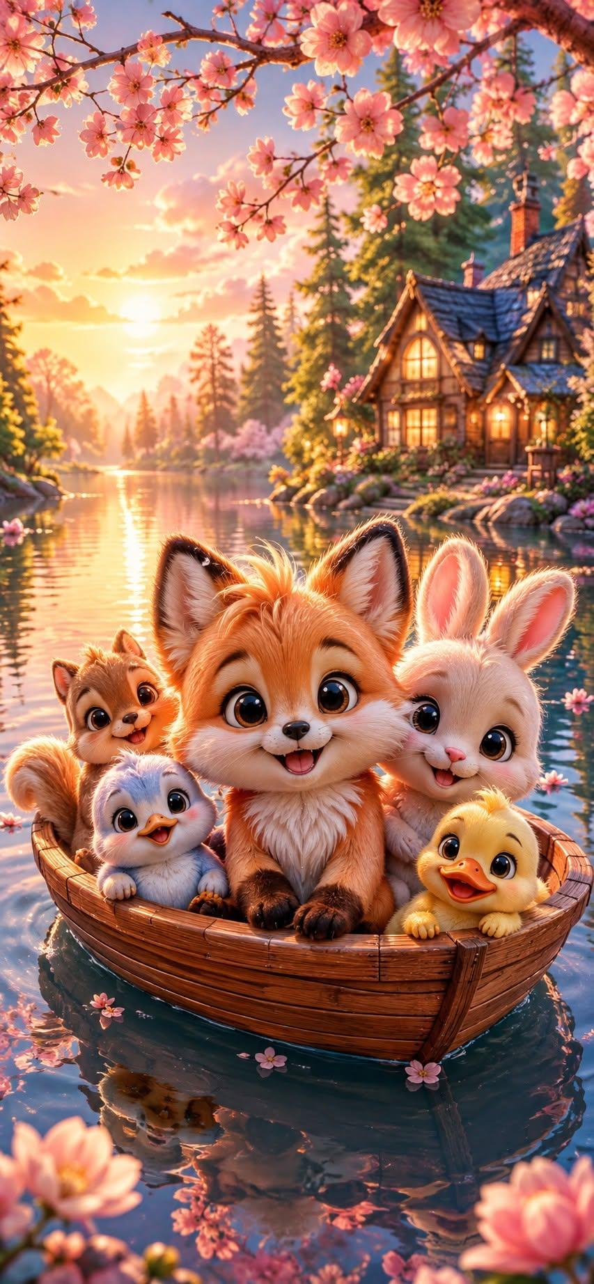 Cute Woodland Friends Wallpaper
