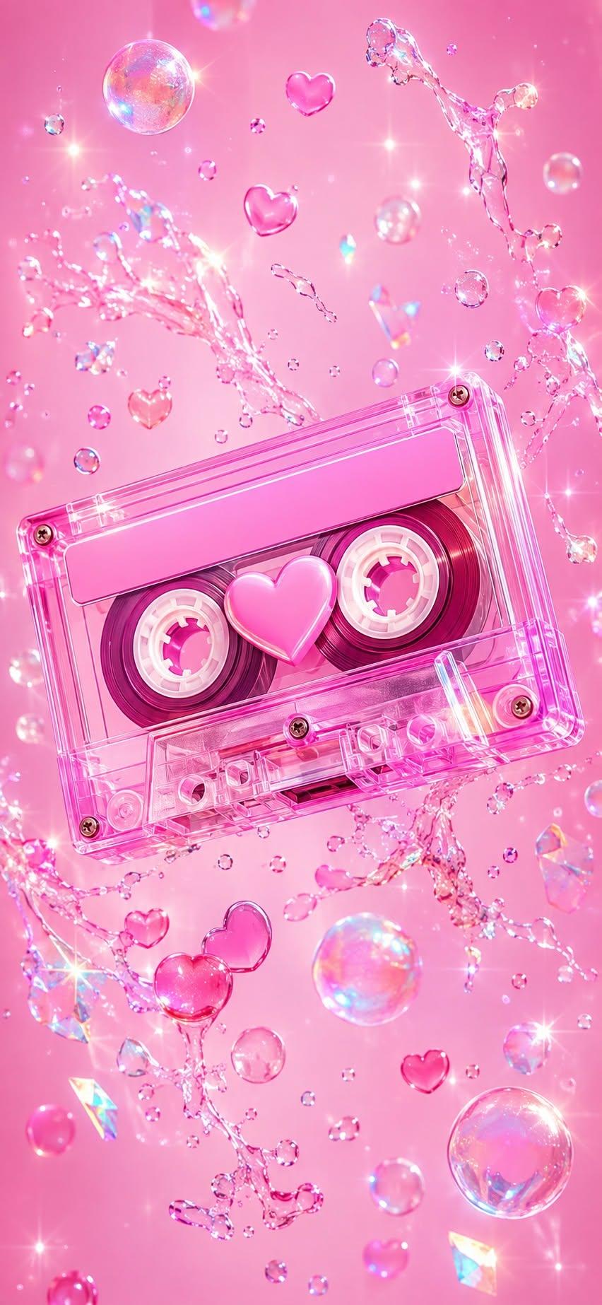 Pink Cassette Love Wallpaper