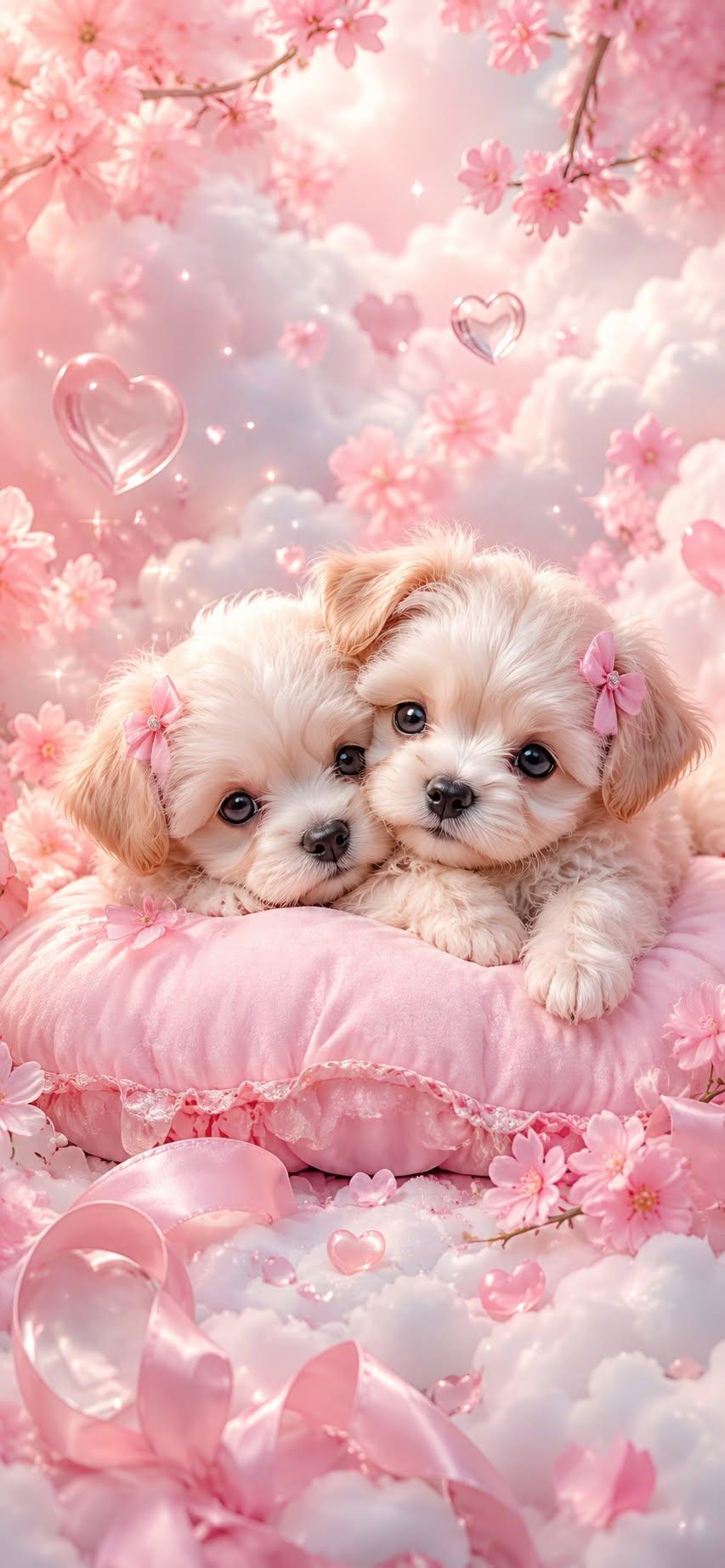 Cute Pink Puppy Wallpaper