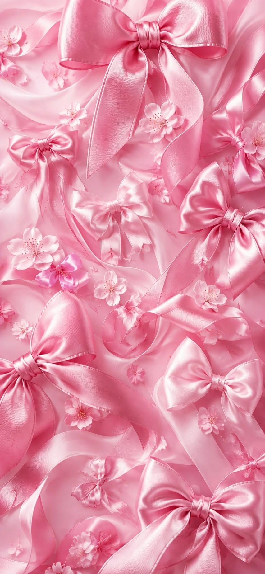 Pink Satin Bow Wallpaper