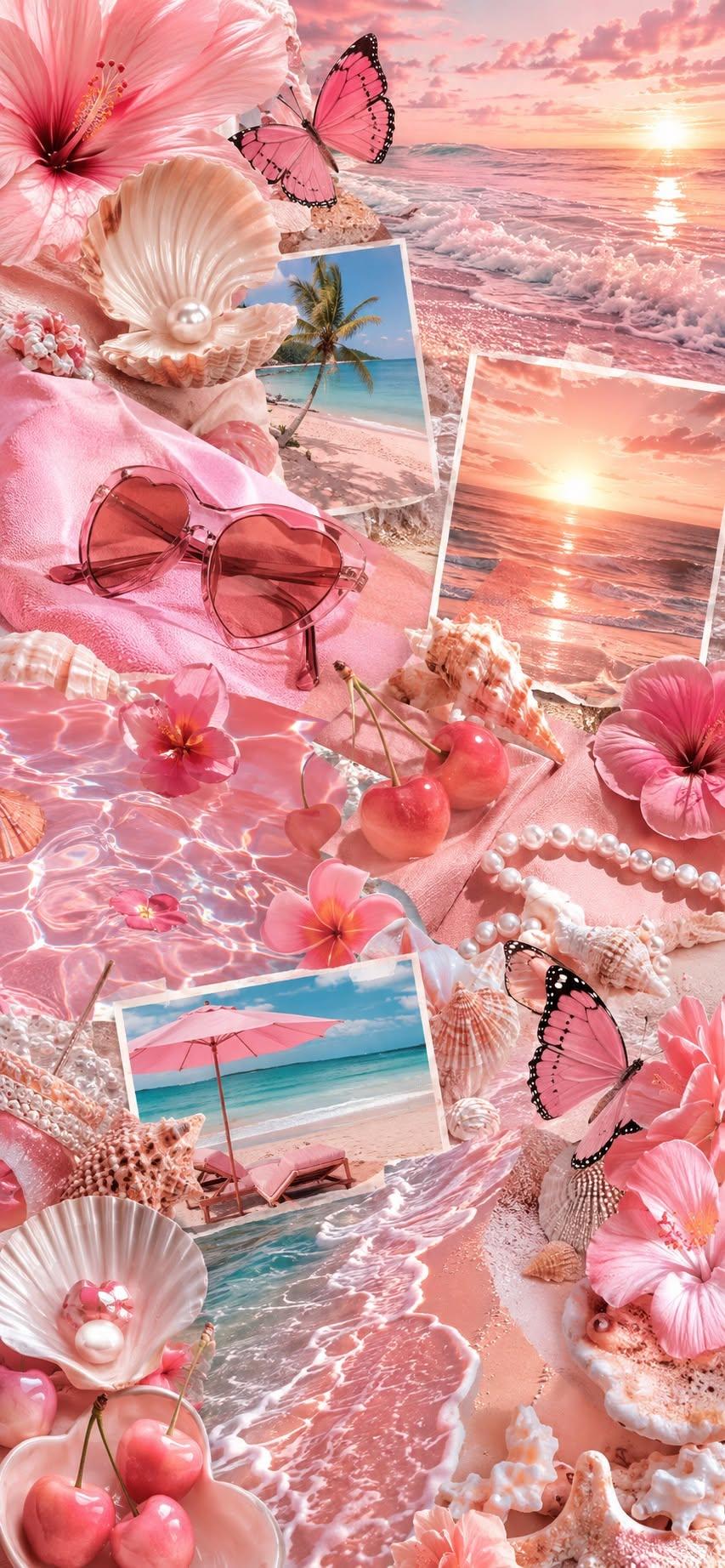 Romantic Pink Beach Wallpaper