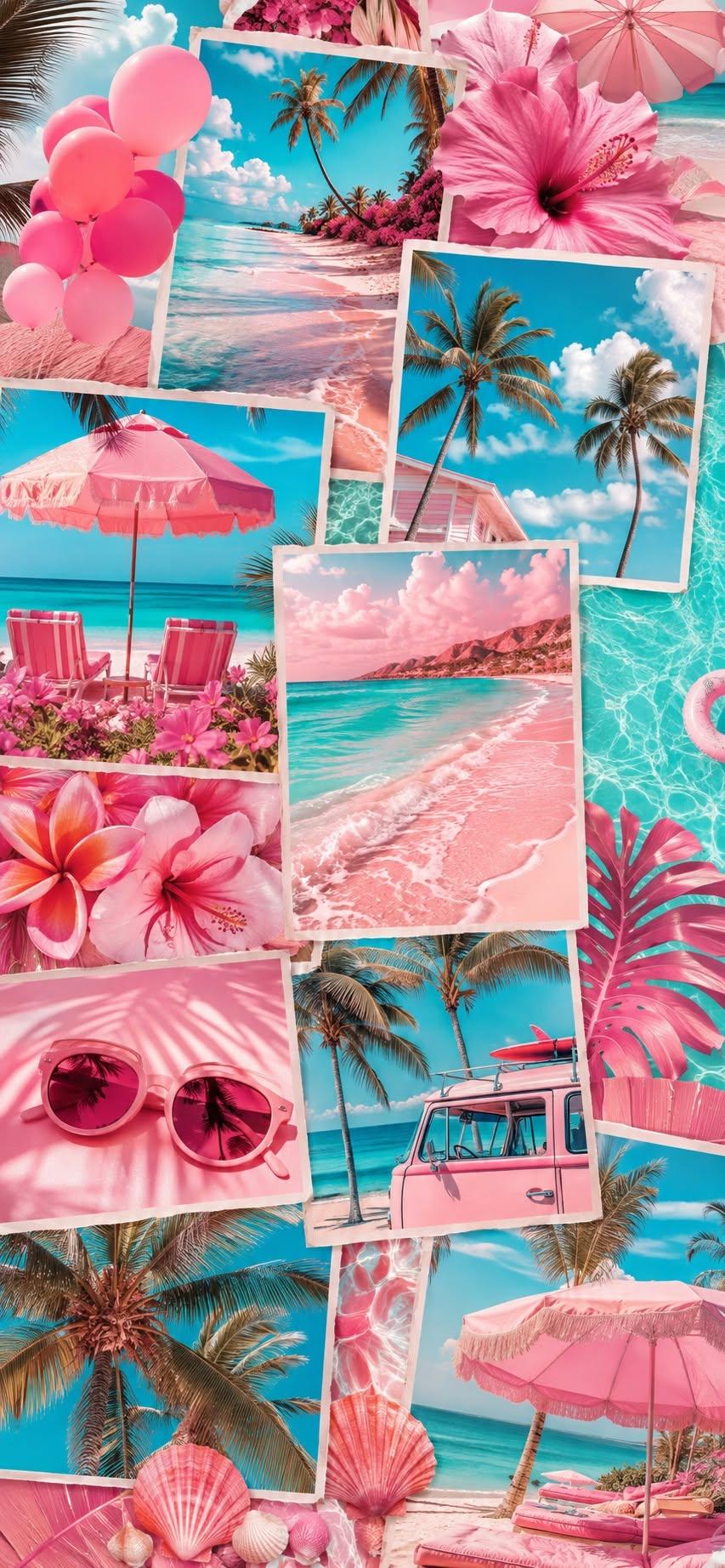 Pink Paradise Beach Wallpaper