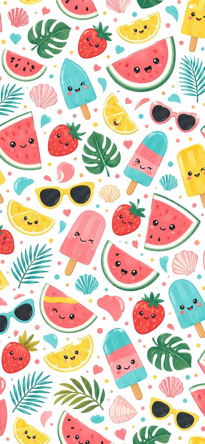Kawaii Summer Fruit Pattern
