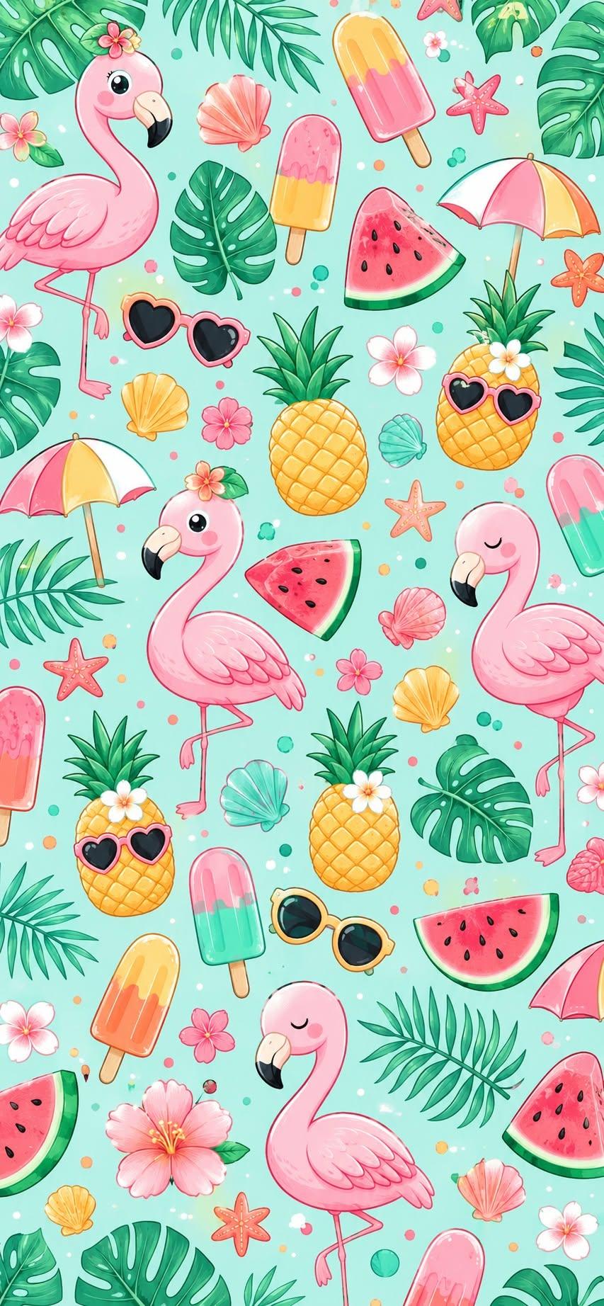 Flamingo Tropical Paradise Pattern