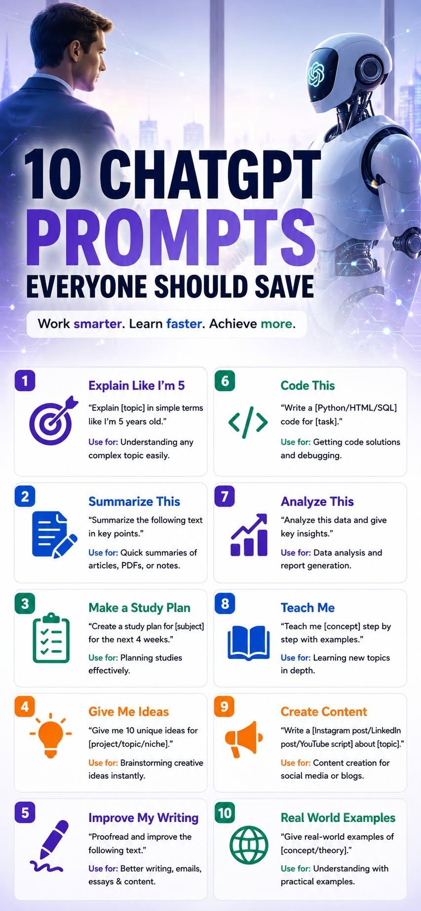 10 ChatGPT Prompts Everyone Should Save
