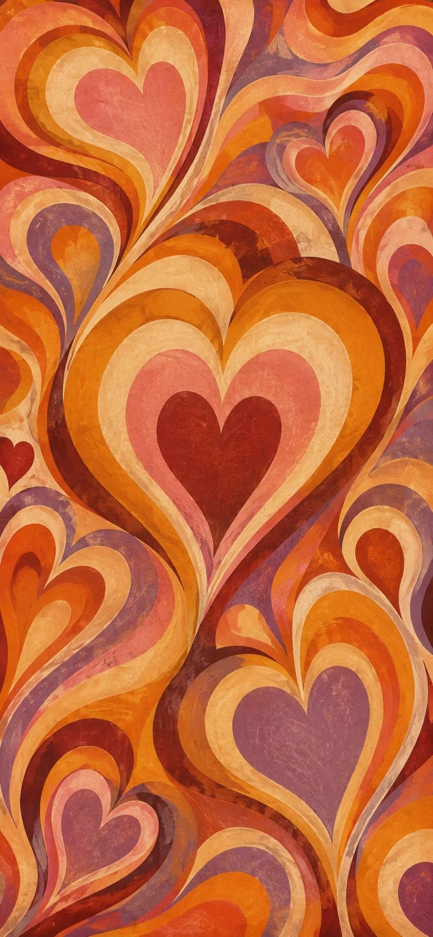 Retro Psychedelic Heart Wallpaper