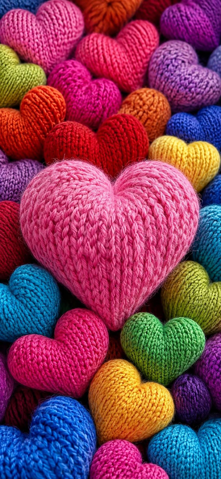 Fluffy Pastel Hearts Wallpaper