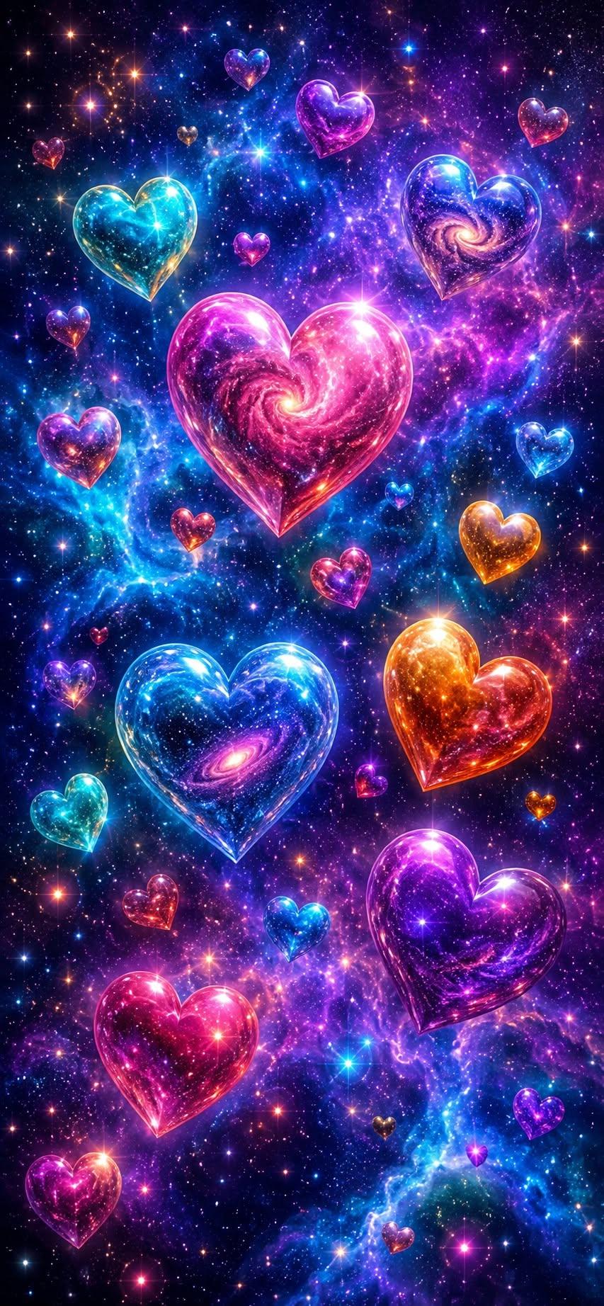 Cosmic Hearts Wallpaper