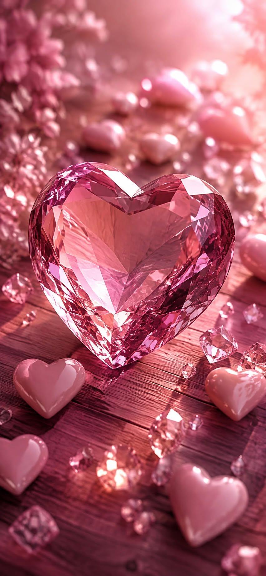 Pink Crystal Heart Wallpaper