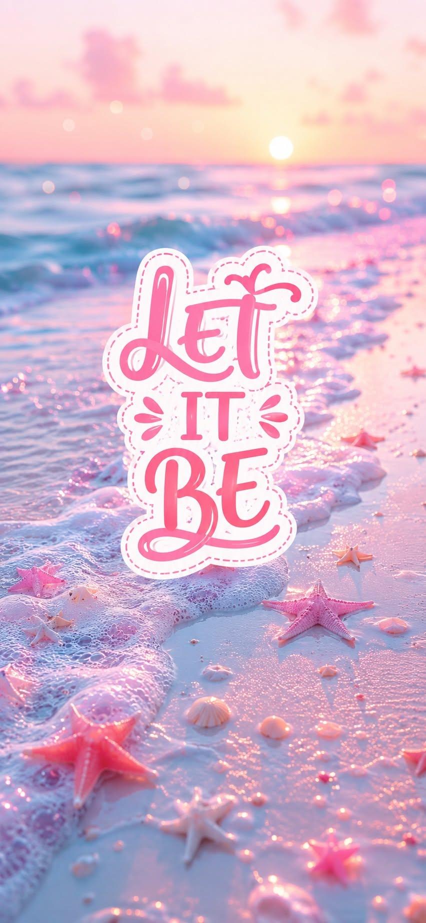 Pink Beach Let It Be Wallpaper