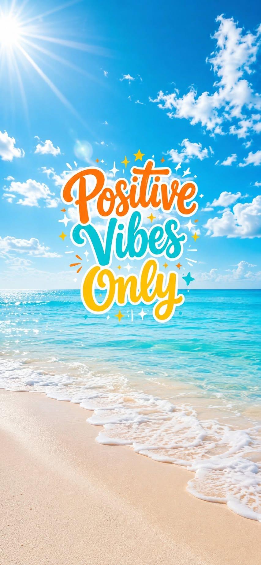Positive Vibes Beach Wallpaper