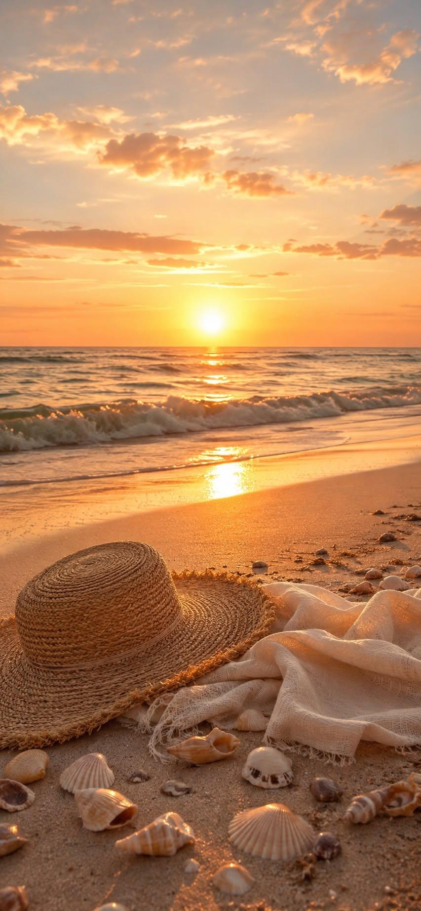Golden Sunset Beach Wallpaper