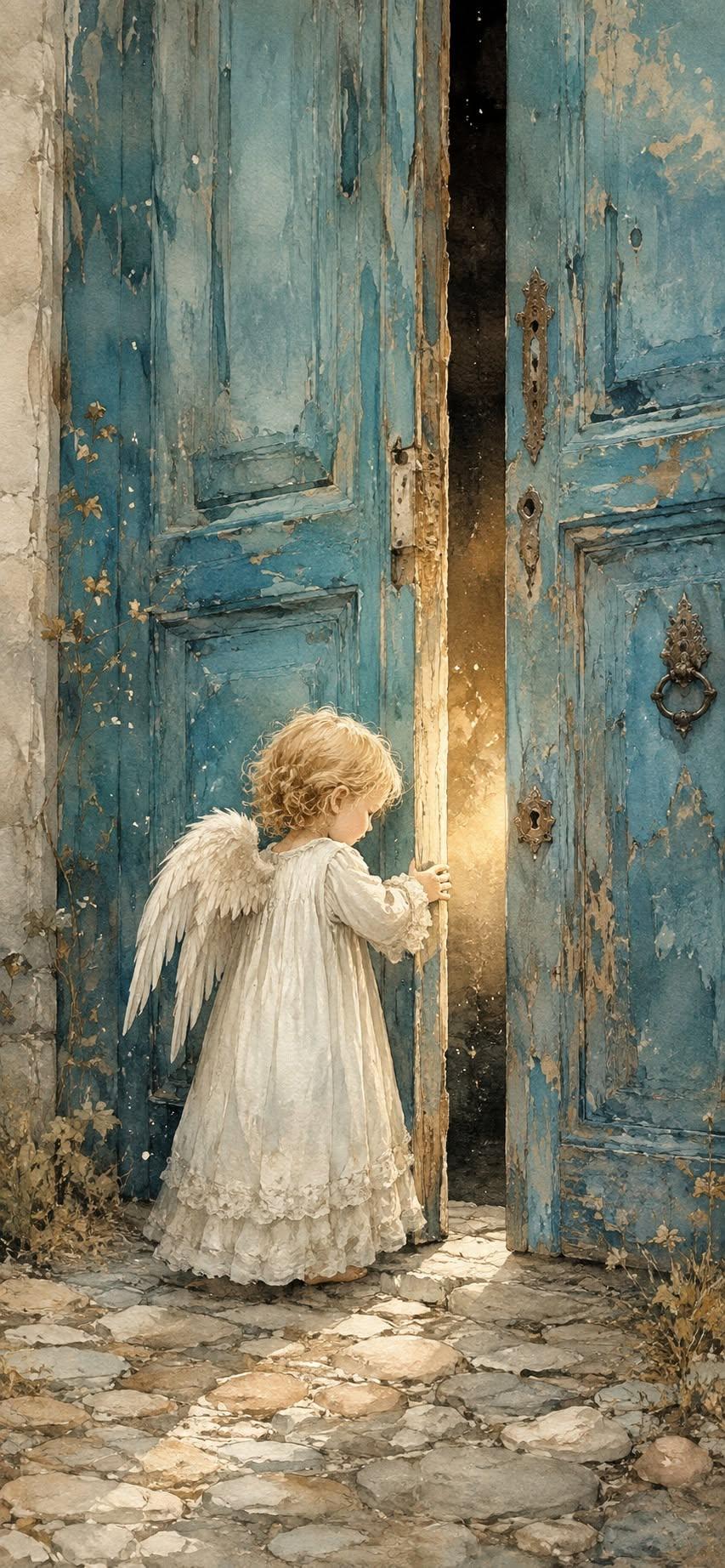 Little Angel Doorway Wallpaper