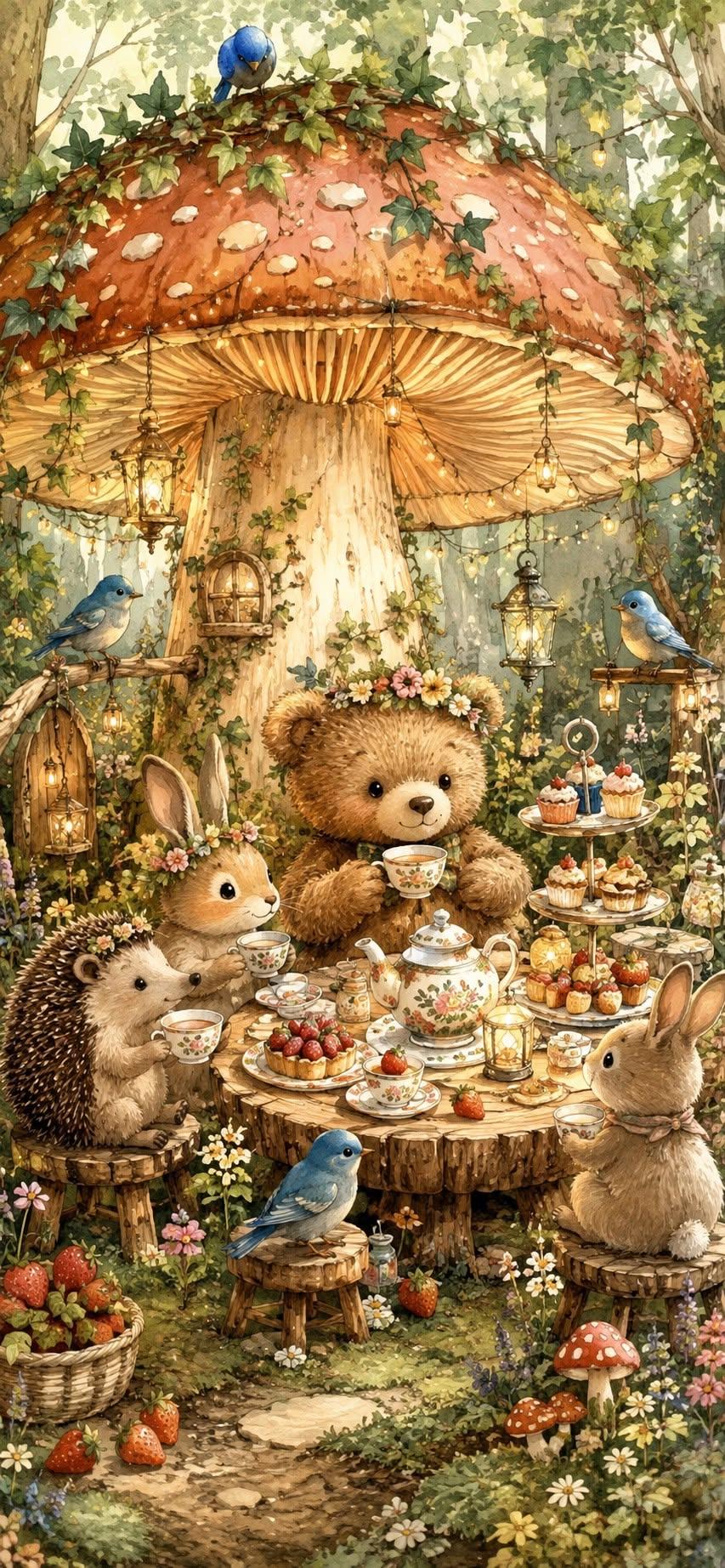Forest Tea Party Wallpaper