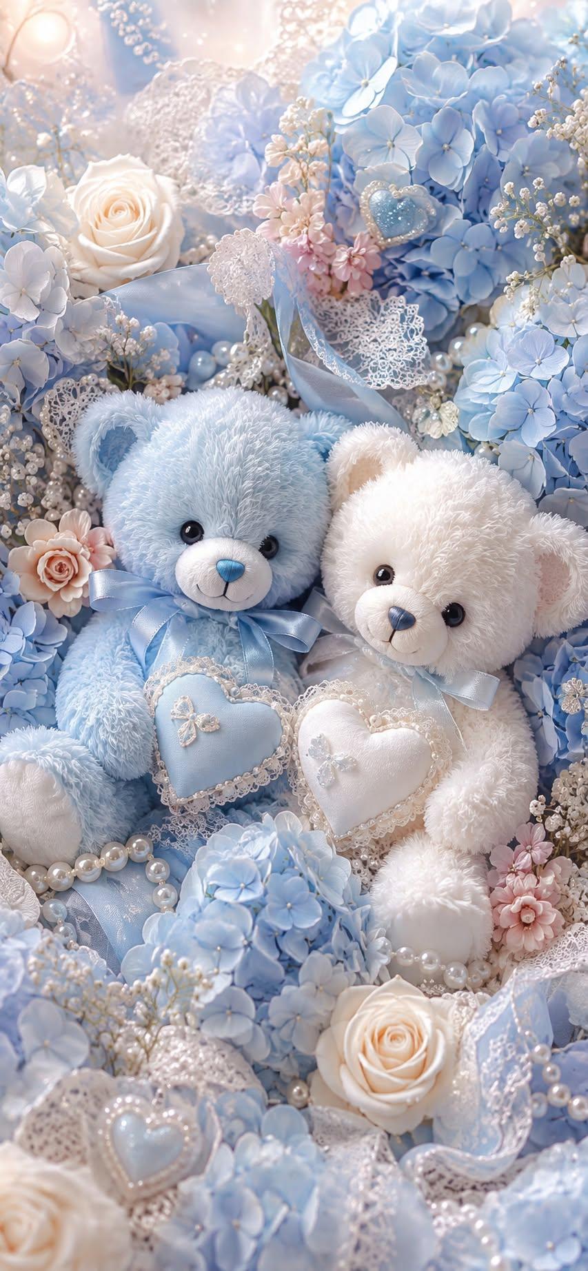 Blue Teddy Bear Love Wallpaper