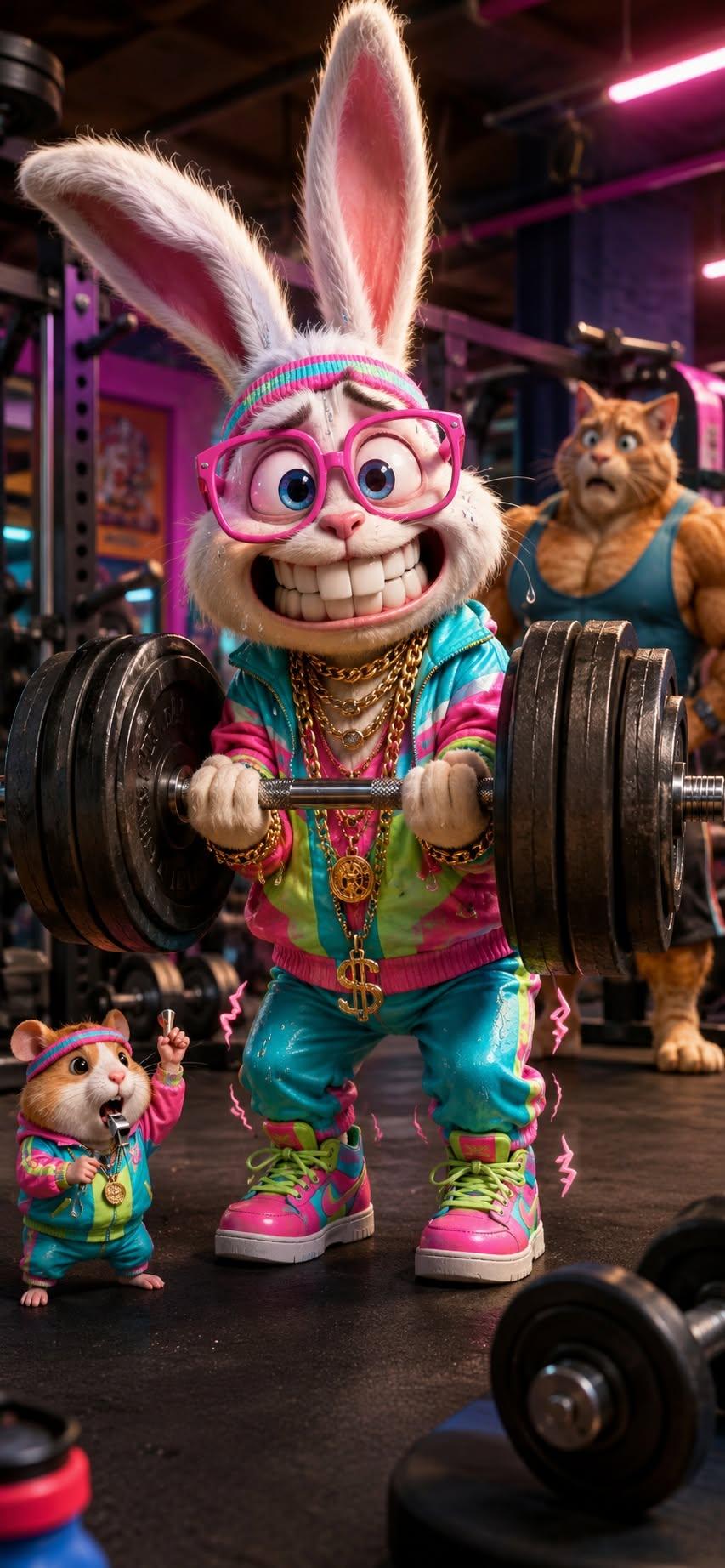 Funny Gym Bunny Wallpaper