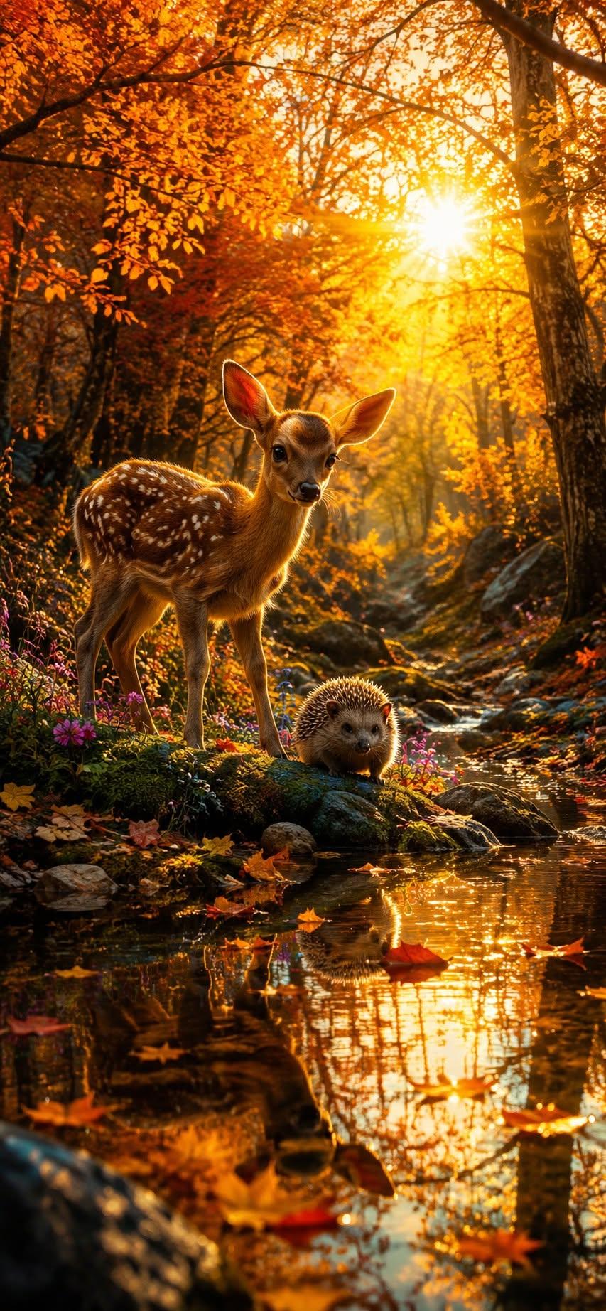 Autumn Deer Forest Wallpaper