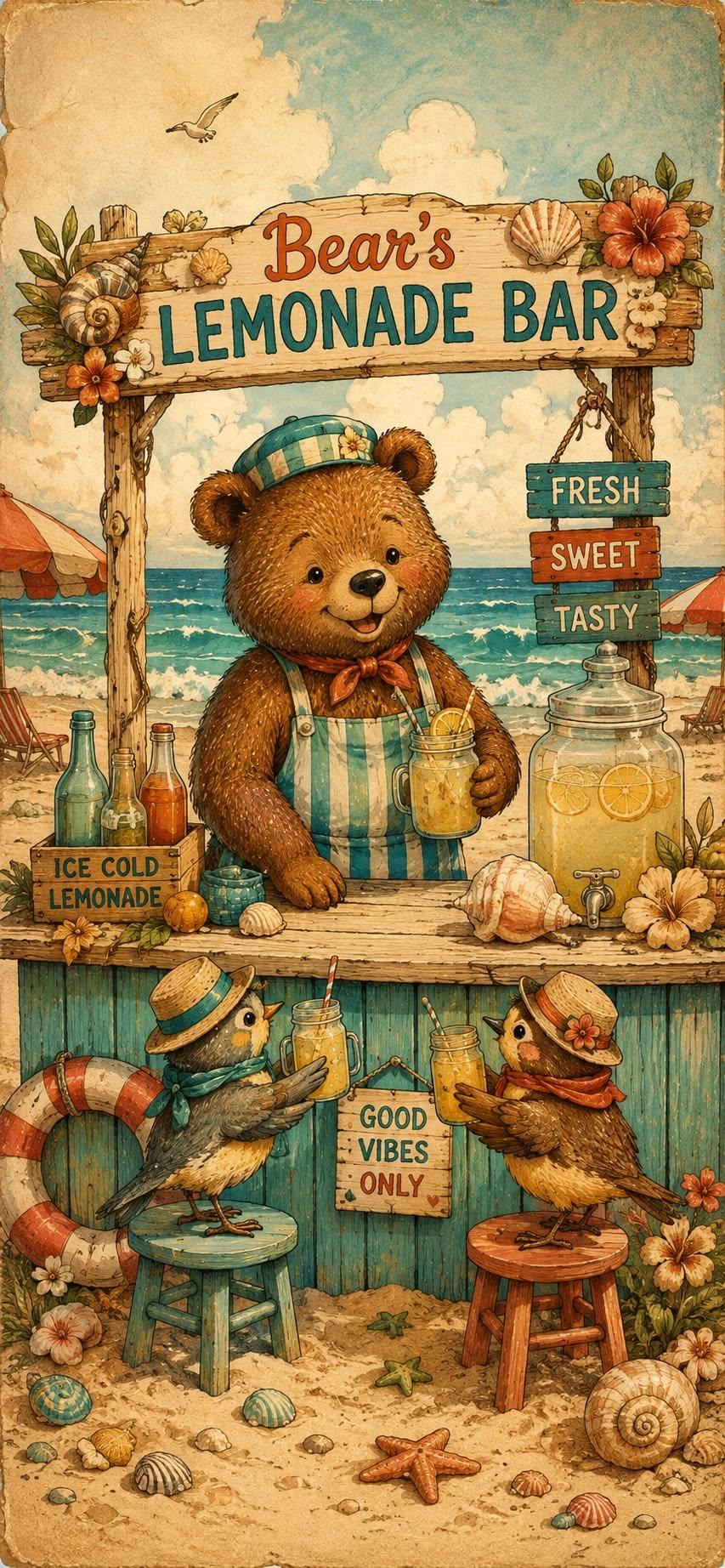 Bear Beach Lemonade Wallpaper