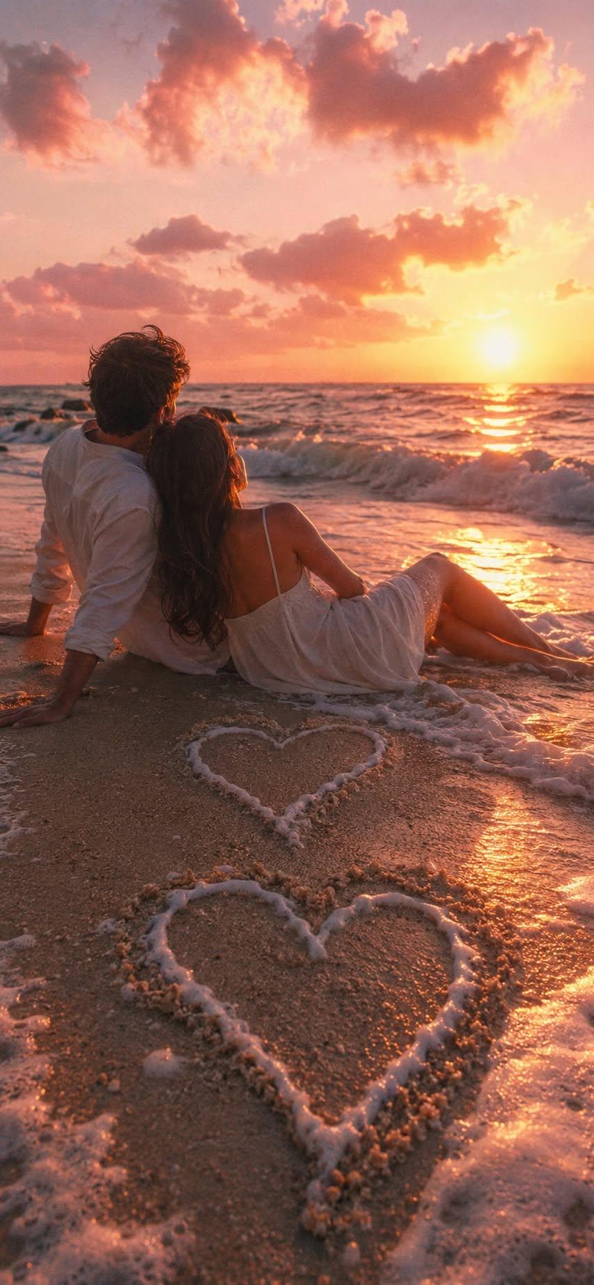 Two Hearts, One View Wallpaper