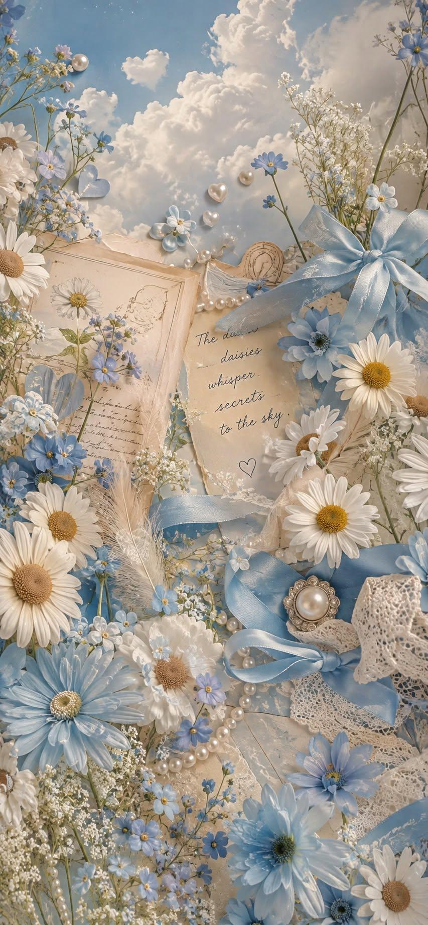 Blue Daisy Dreams Wallpaper