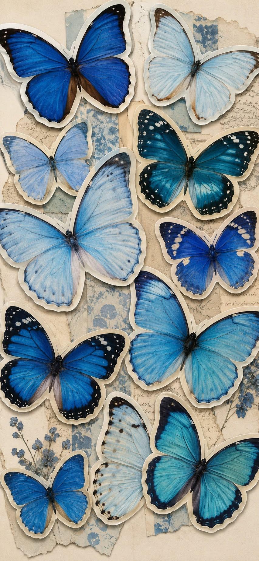 Blue Butterfly Paper Scrapbook
