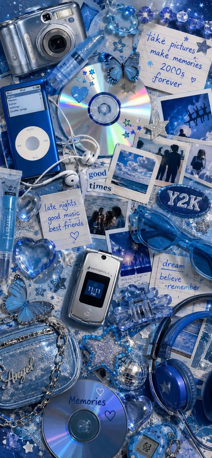 Glossy Blue Memories Wallpaper