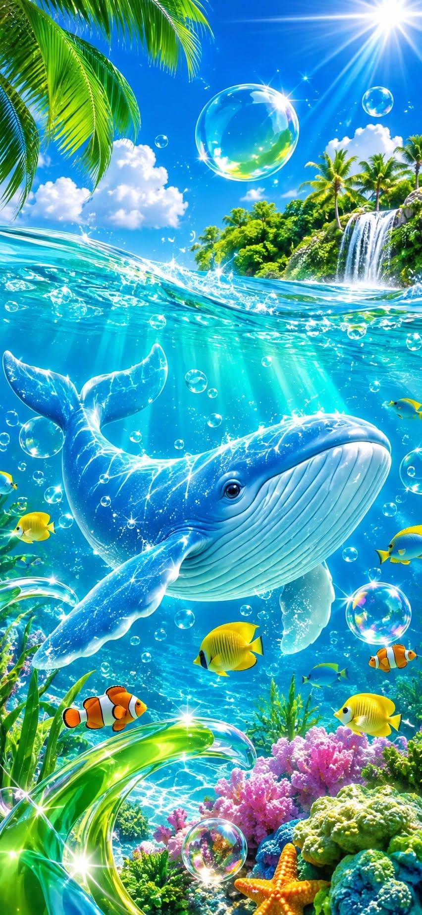 Blue Whale Ocean Wallpaper