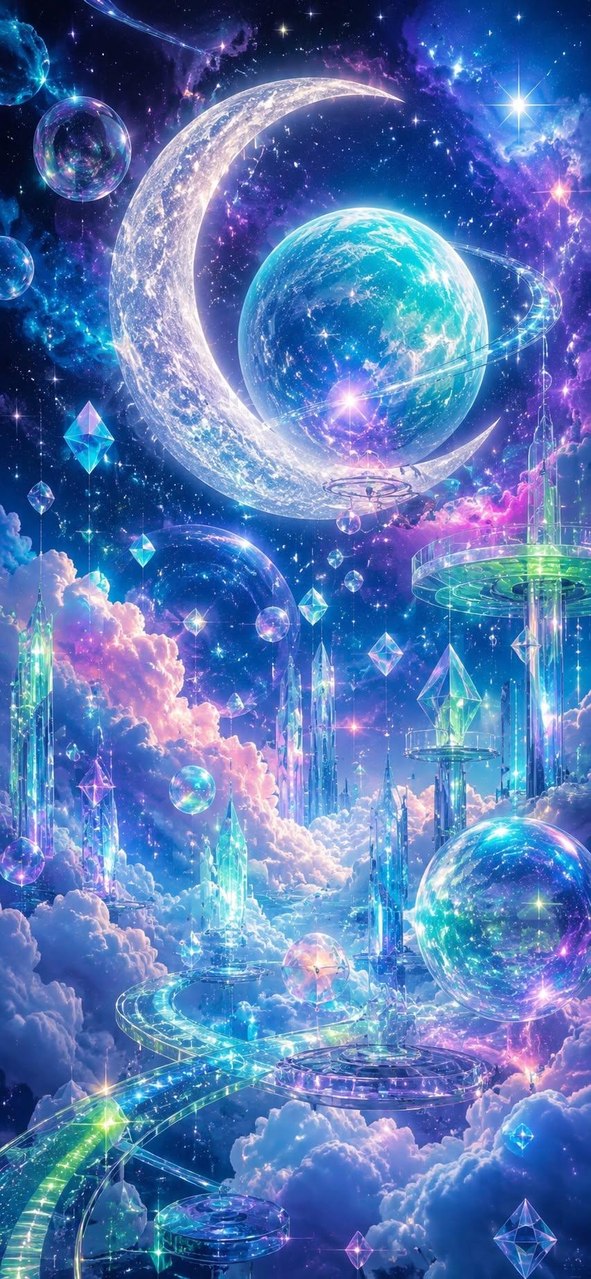 Crystal Sky City Wallpaper